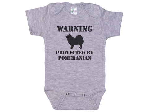 Warning Protected By Pomeranian Onesie®