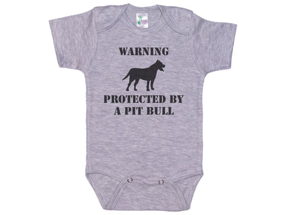 Warning Protected By A Pit Bull Onesie®