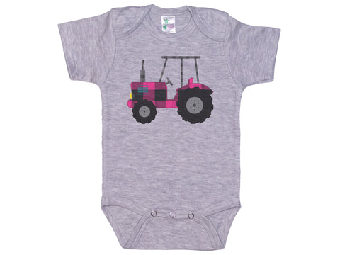 Pink Plaid Tractor Onesie®