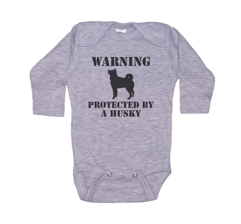 Warning Protected By A Husky Onesie®