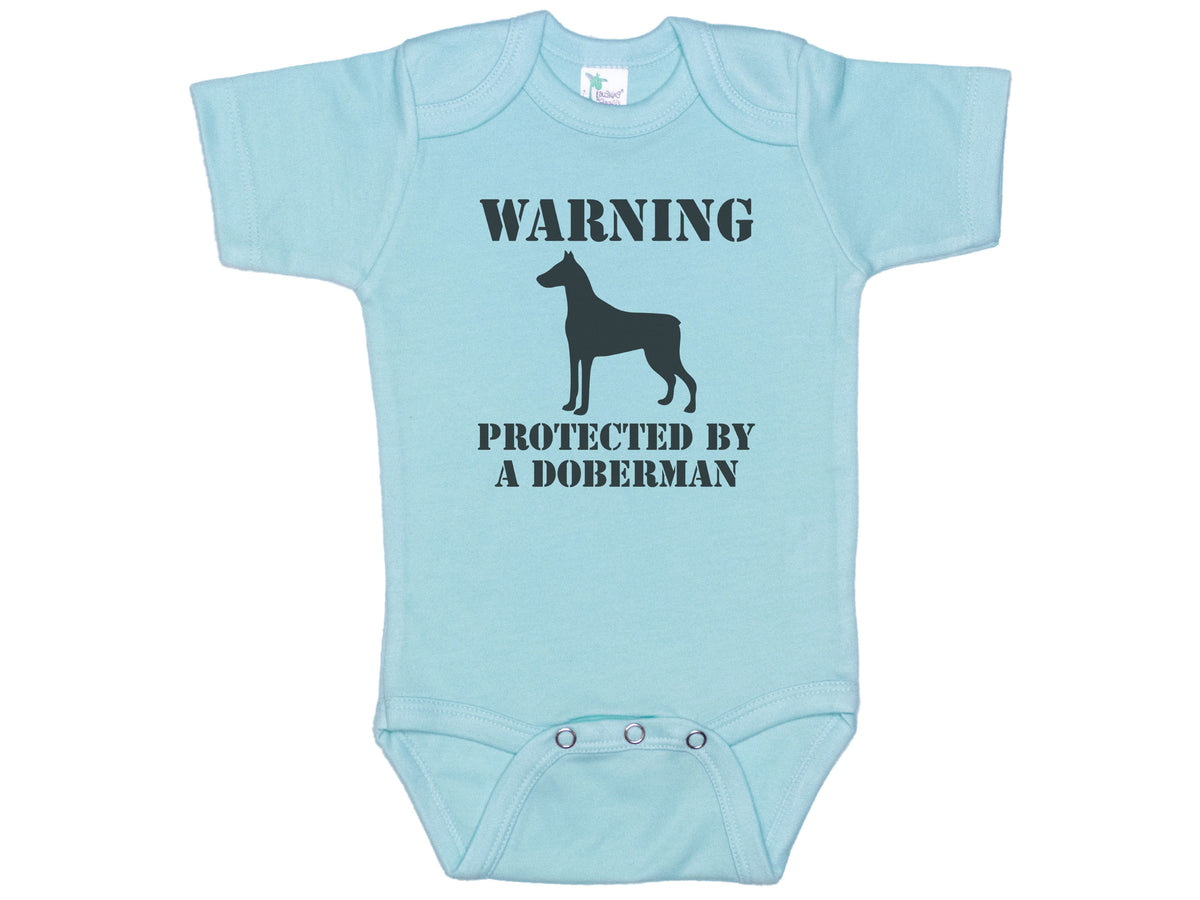 Warning Protected By Doberman Onesie®