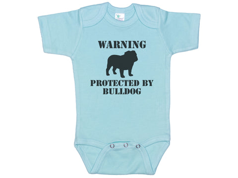 Warning Protected By Bulldog Onesie®
