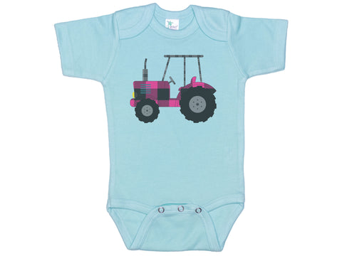 Pink Plaid Tractor Onesie®