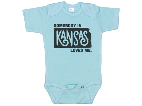Somebody In Kansas Loves Me Onesie®