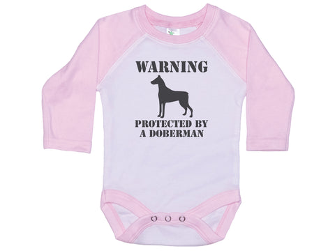 Warning Protected By Doberman Onesie®