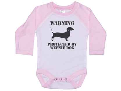 Warning Protected By A Weenie Dog Onesie®