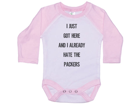 Copy of I Just Got Here And I Already Hate The Packers Onesie®
