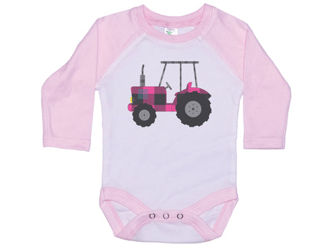 Pink Plaid Tractor Onesie®
