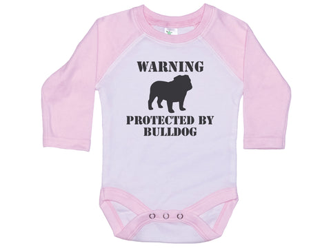 Warning Protected By Bulldog Onesie®