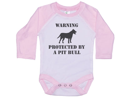 Warning Protected By A Pit Bull Onesie®