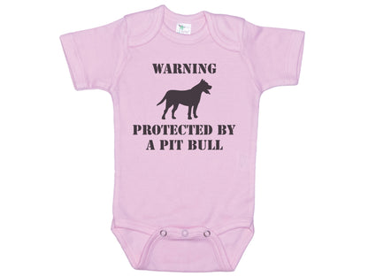 Warning Protected By A Pit Bull Onesie®