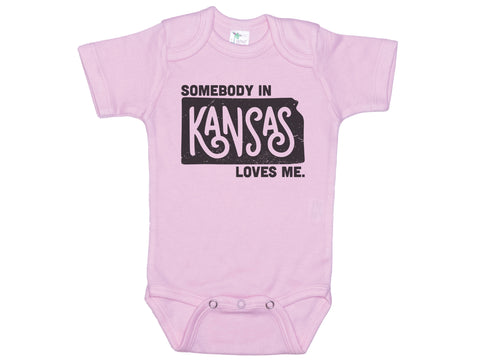 Somebody In Kansas Loves Me Onesie®