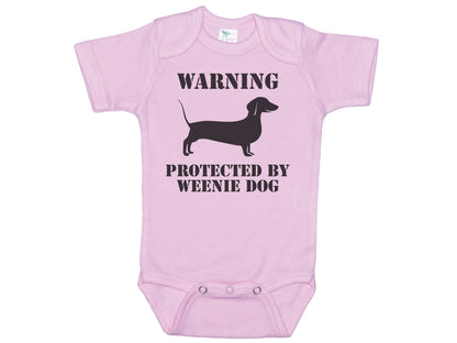 Warning Protected By A Weenie Dog Onesie®