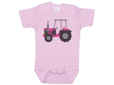 Pink Plaid Tractor Onesie®