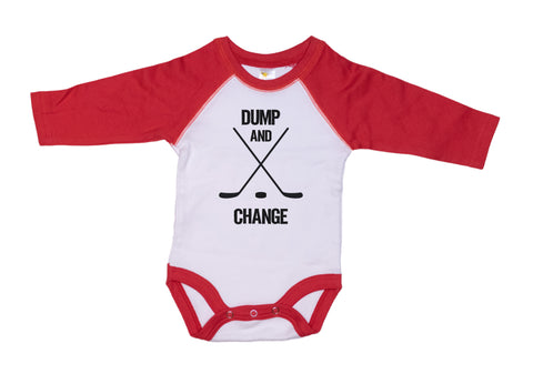 Dump And Change Baby Raglan Onesie