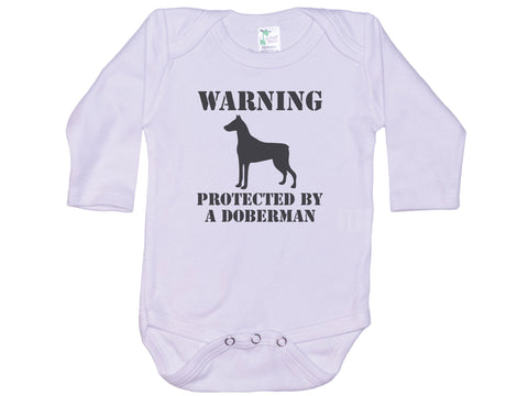 Warning Protected By Doberman Onesie®