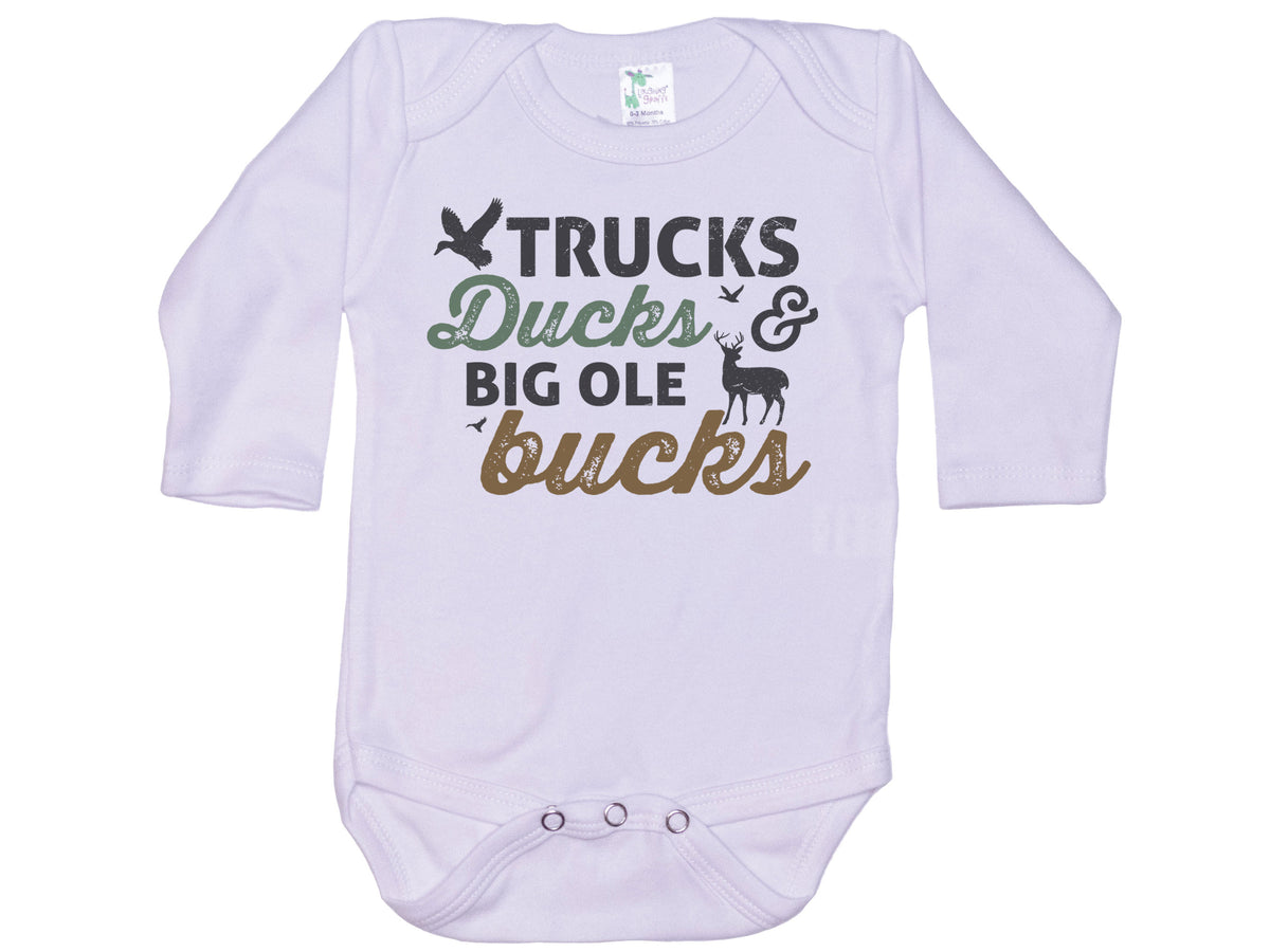 Trucks Ducks & Big Ole Bucks Onesie®