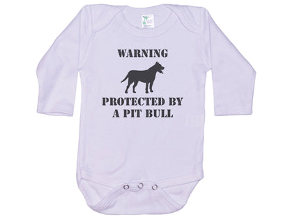 Warning Protected By A Pit Bull Onesie®