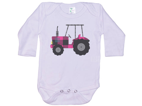 Pink Plaid Tractor Onesie®