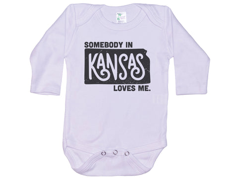 Somebody In Kansas Loves Me Onesie®