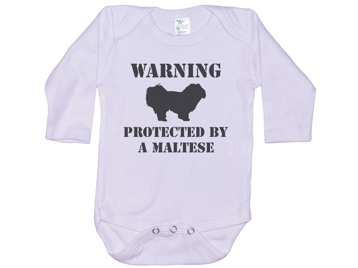 Warning Protected By A Maltese Onesie®