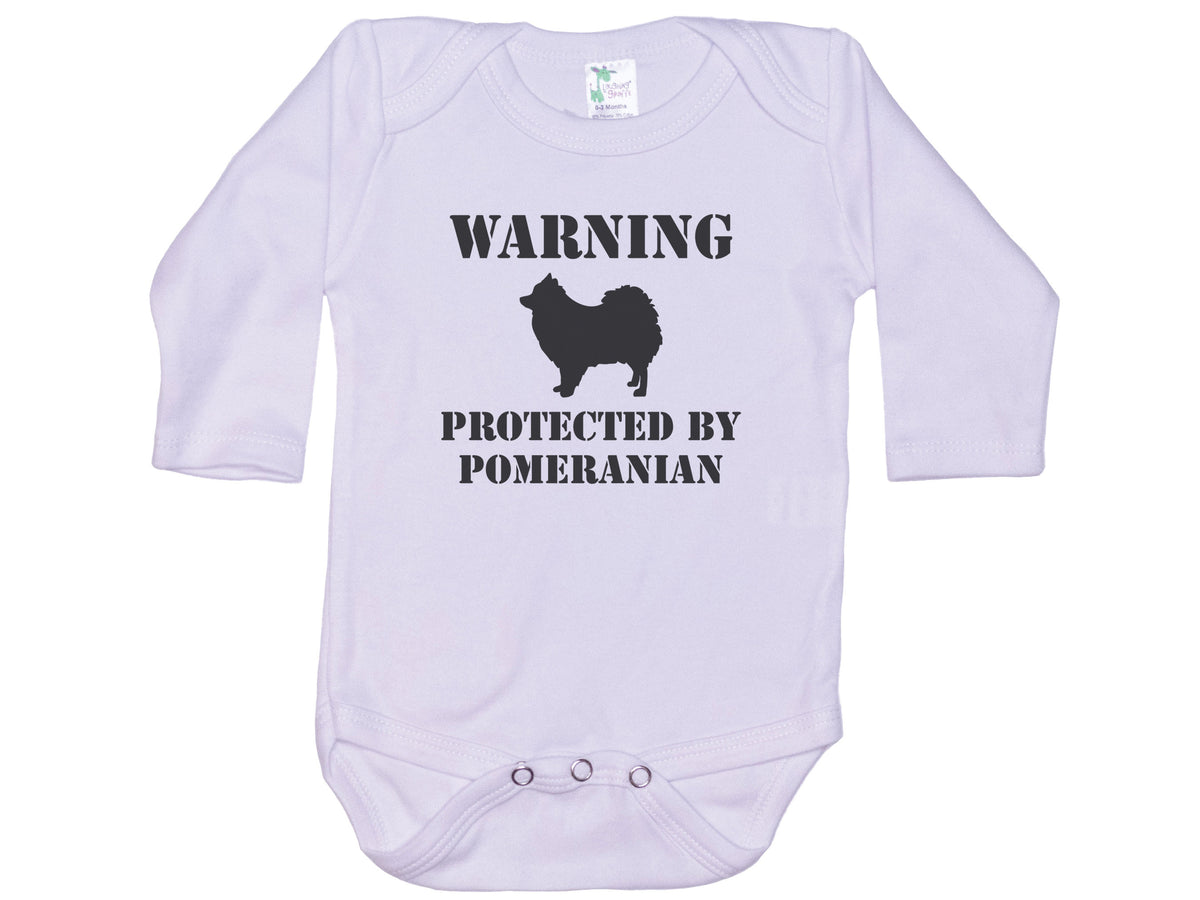 Warning Protected By Pomeranian Onesie®