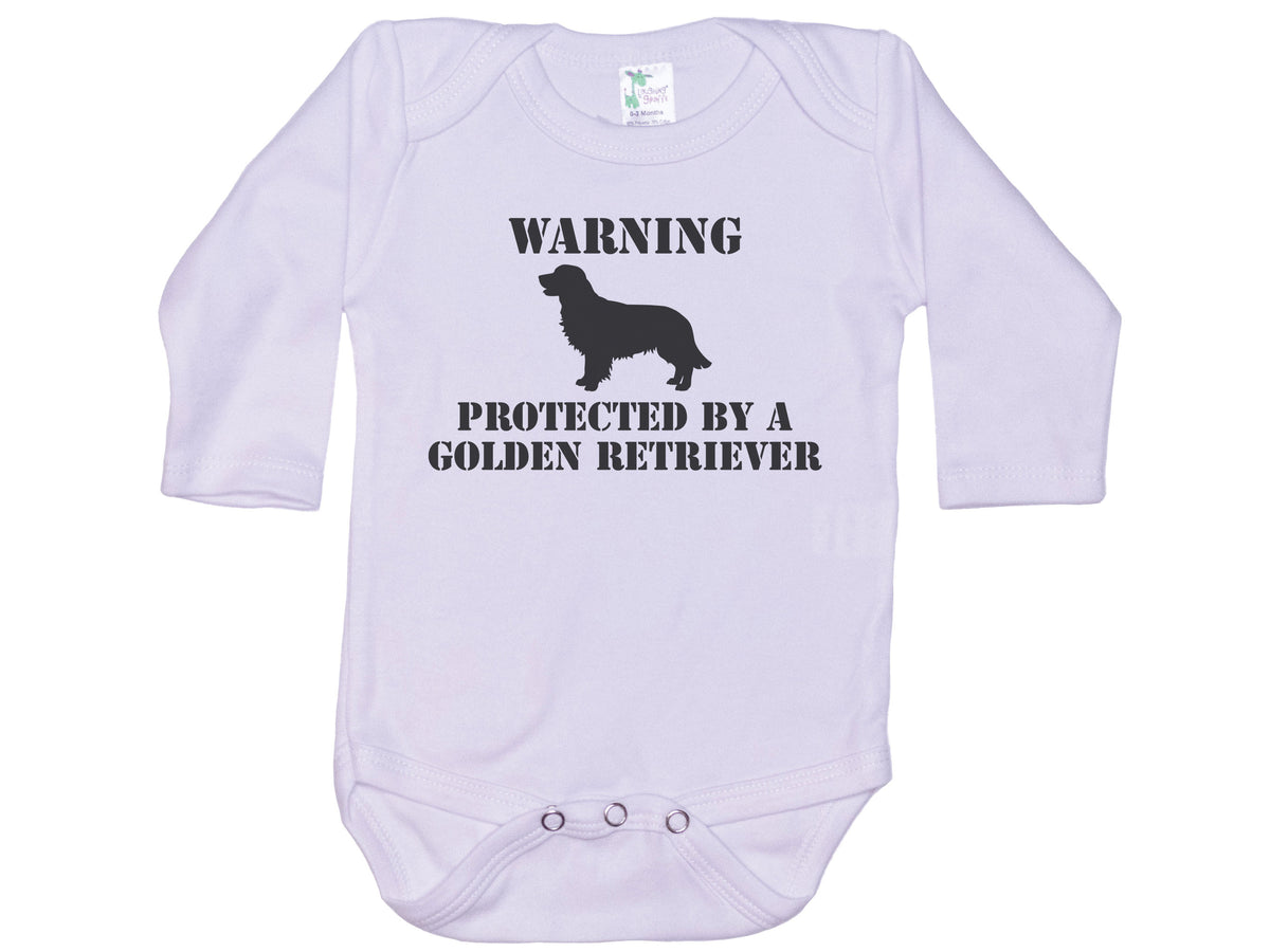 Warning Protected By A Golden Retriever Onesie®