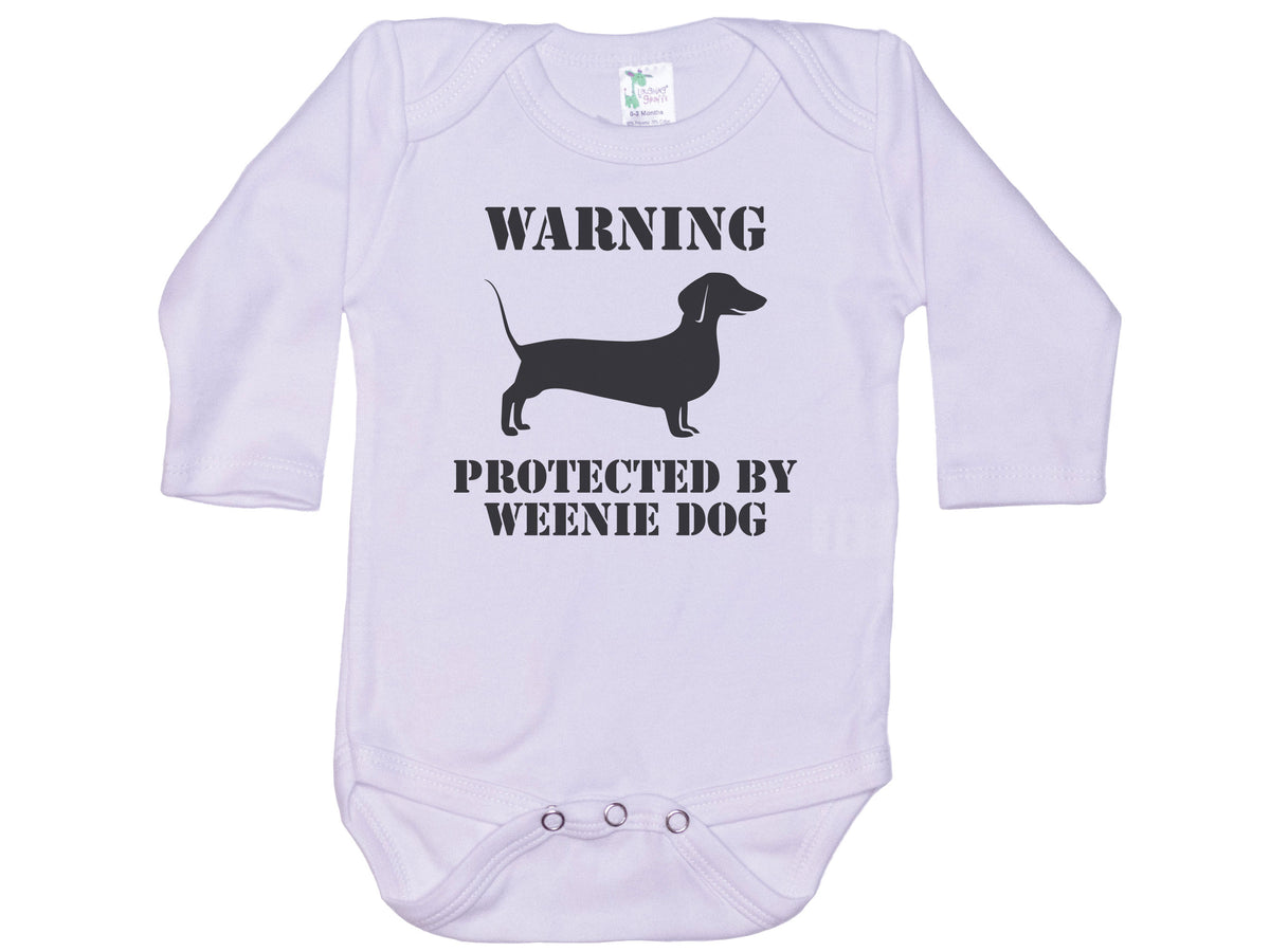 Warning Protected By A Weenie Dog Onesie®