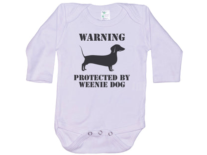 Warning Protected By A Weenie Dog Onesie®