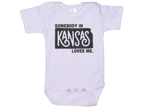 Somebody In Kansas Loves Me Onesie®
