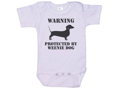 Warning Protected By A Weenie Dog Onesie®