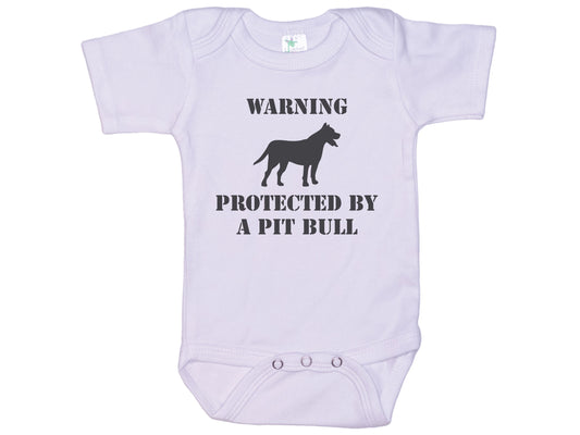 Warning Protected By A Pit Bull Onesie®
