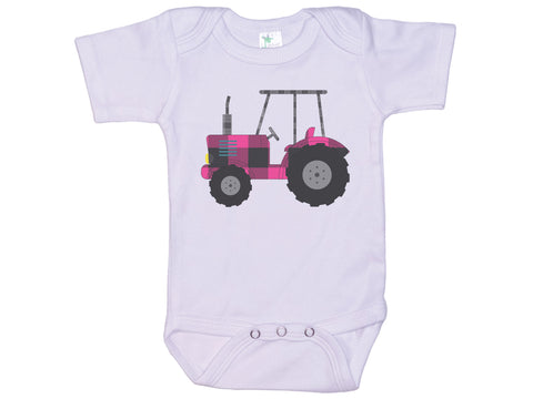 Pink Plaid Tractor Onesie®