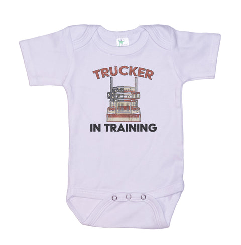 Trucker In Training Baby Onesie
