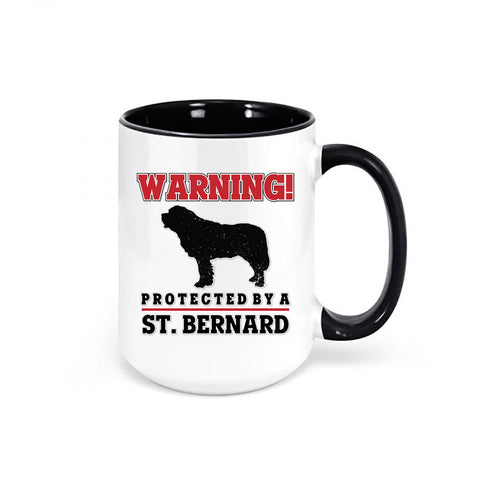 Warning Protected By A St. Bernard Mug