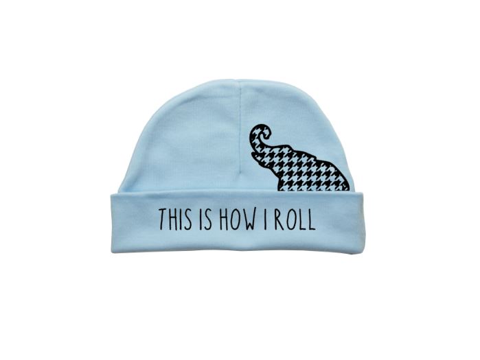 This Is How I Roll (Houndstooth Elephant) Baby Beanie