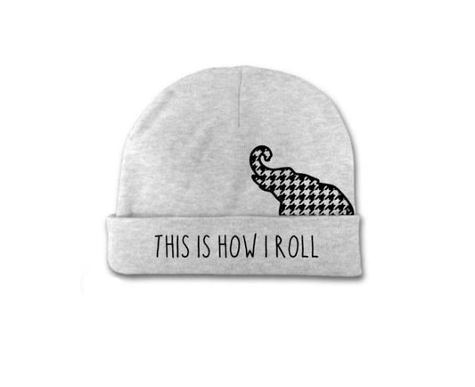 This Is How I Roll (Houndstooth Elephant) Baby Beanie