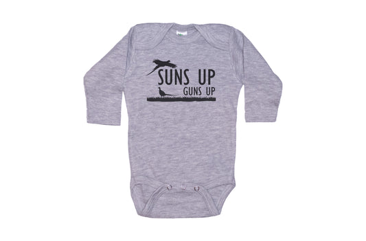 Suns Up Guns Up Baby Onesie