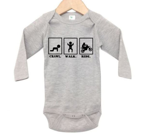 Crawl Walk Ride (Dirt Bike) Baby Onesie