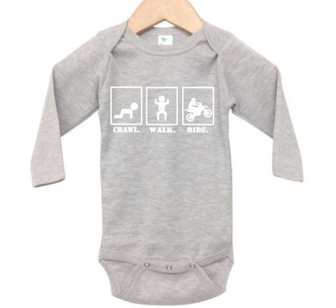 Crawl Walk Ride (Dirt Bike) Baby Onesie