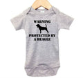 Warning Protected By A Beagle Baby Onesie