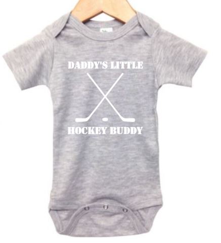 Daddy's Little Hockey Buddy Baby Onesie