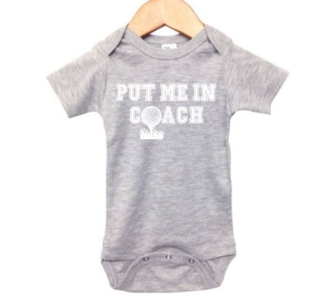 Put Me In Coach (Golf) Baby Onesie