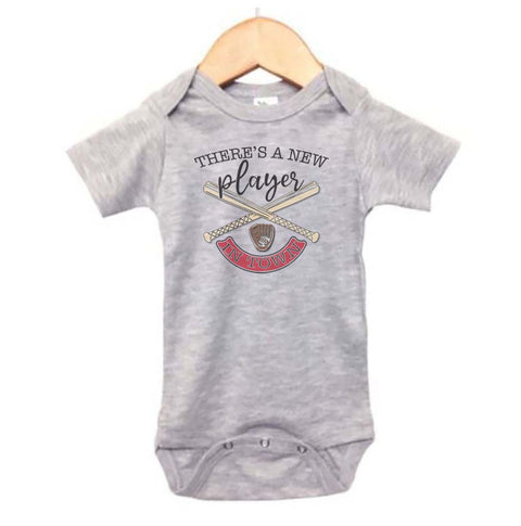 There's A New Player In Town (Baseball) Baby Onesie