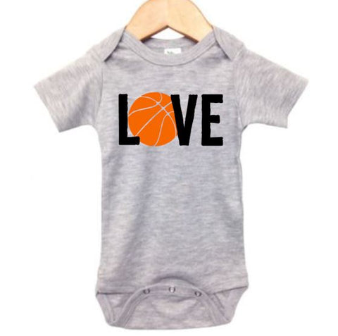 Love Basketball Baby Onesie