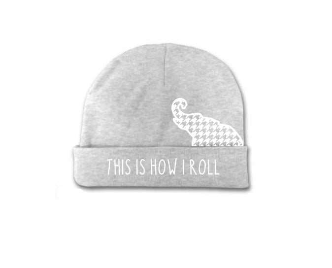 This Is How I Roll (Houndstooth Elephant) Baby Beanie