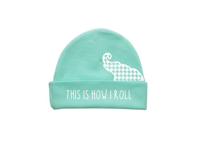 This Is How I Roll (Houndstooth Elephant) Baby Beanie