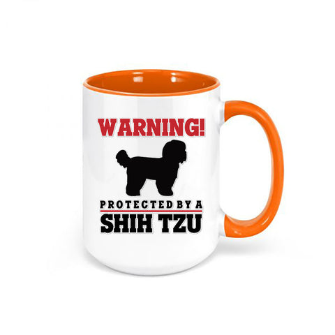 Warning Protected By A Shih Tzu Mug