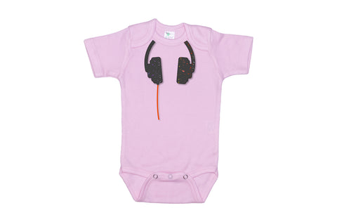 Neon Headphones Baby Onesie