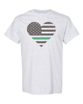 Green Line Heart Unisex Adult Shirt